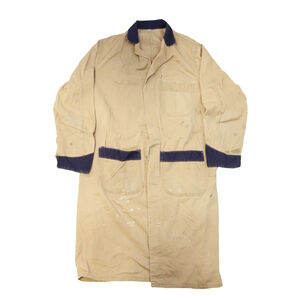 Vintage 50s Union Made Contrast Collar Chore Shop Coat Size 40